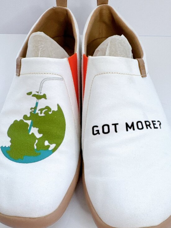Men’s Size 10.5 UIN Global Need Canvas Slip On Shoes White Art Travel Flats main image 8